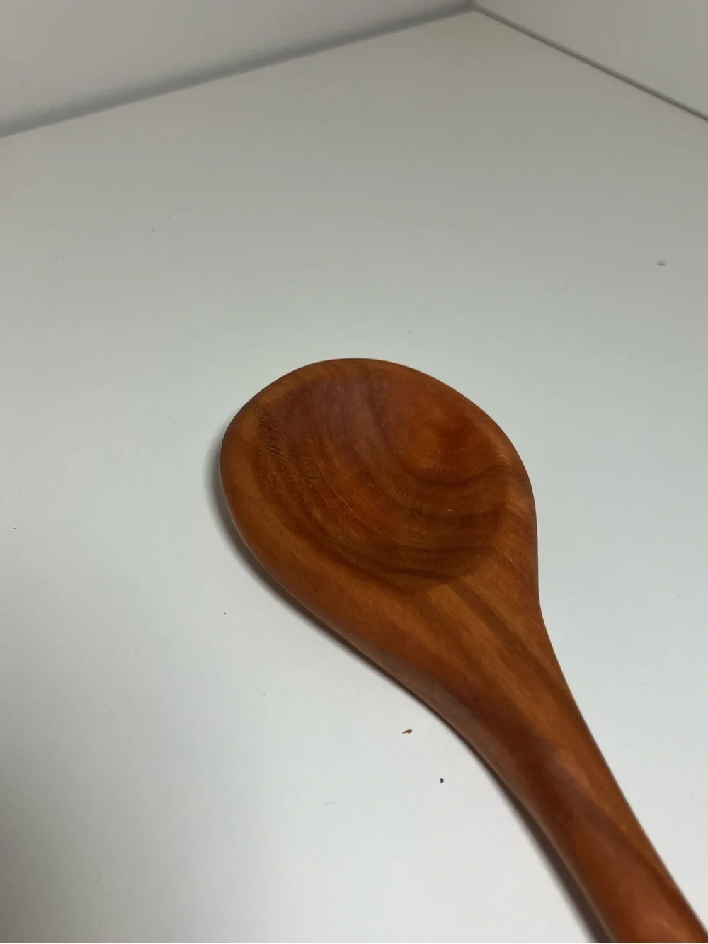 Daisymaeshop Handcarved 8 inch wooden spoon made from cherry wood.